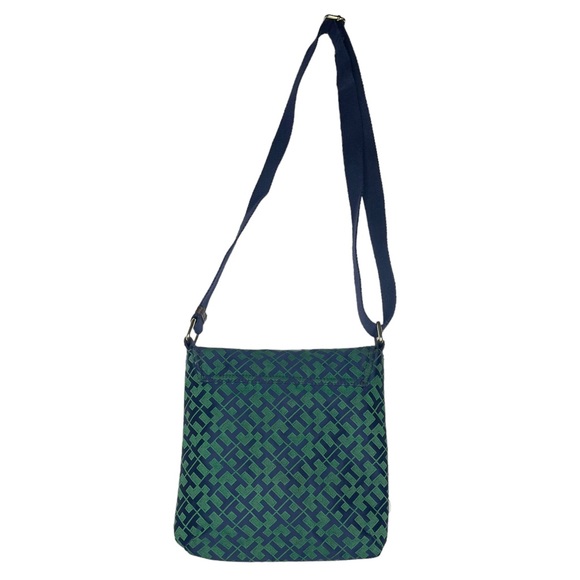 Tommy Hilfiger ® ★ Monogram Jacquard Print Crossbody Bag ★ Kelly Green + Navy ★ - Picture 2 of 16